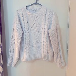 White Cable Knit Sweater
